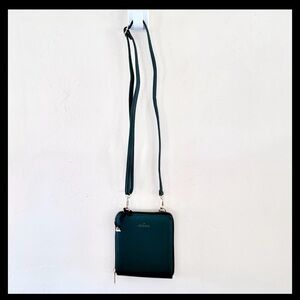 New Kedzie Vegan Leather Zip Around  Crossbody Shoulder Bag Green w/ Pockets